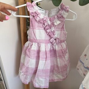 Calvin Klein Pink & White Checkered Baby Dress & Pippa and Julie White & Blue
